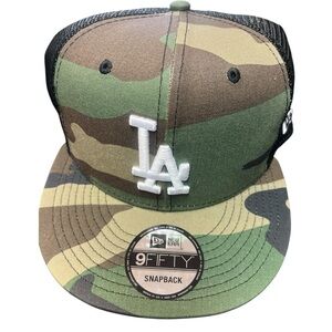 LA New Era Green Camo Snapback Hat